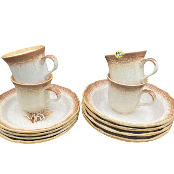 Mikasa Whole Wheat E8000 8.5" Oven To Table Dinnerware 4 Bowls Cups Plates Japan - Picture 15 of 16